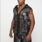 Суитшърт без ръкави - Leone CAMOBLACK SLEEVELESS BOXING GOWN - AB264